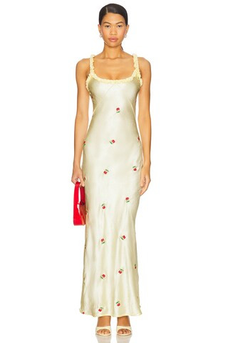 Simone Slip Midi Dress in Butter Yellow | Revolve Clothing (Global)