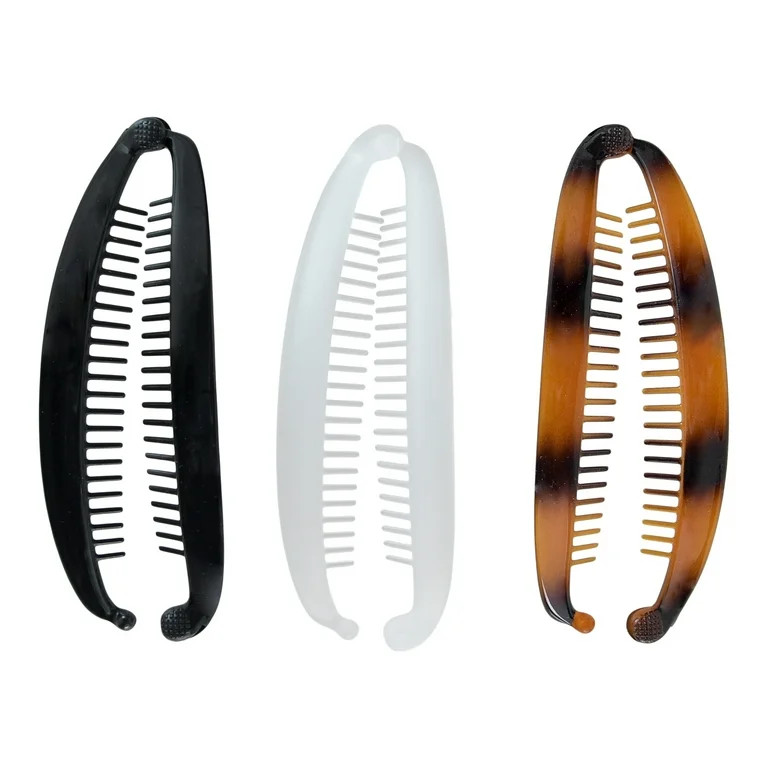 Scunci Large Banana Hair Clip, Multicolor, 3 Count | Walmart (US)