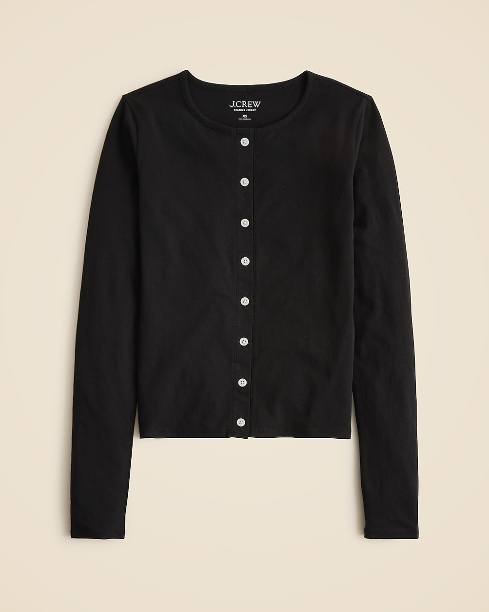 Feather jersey crewneck cardigan | J. Crew US
