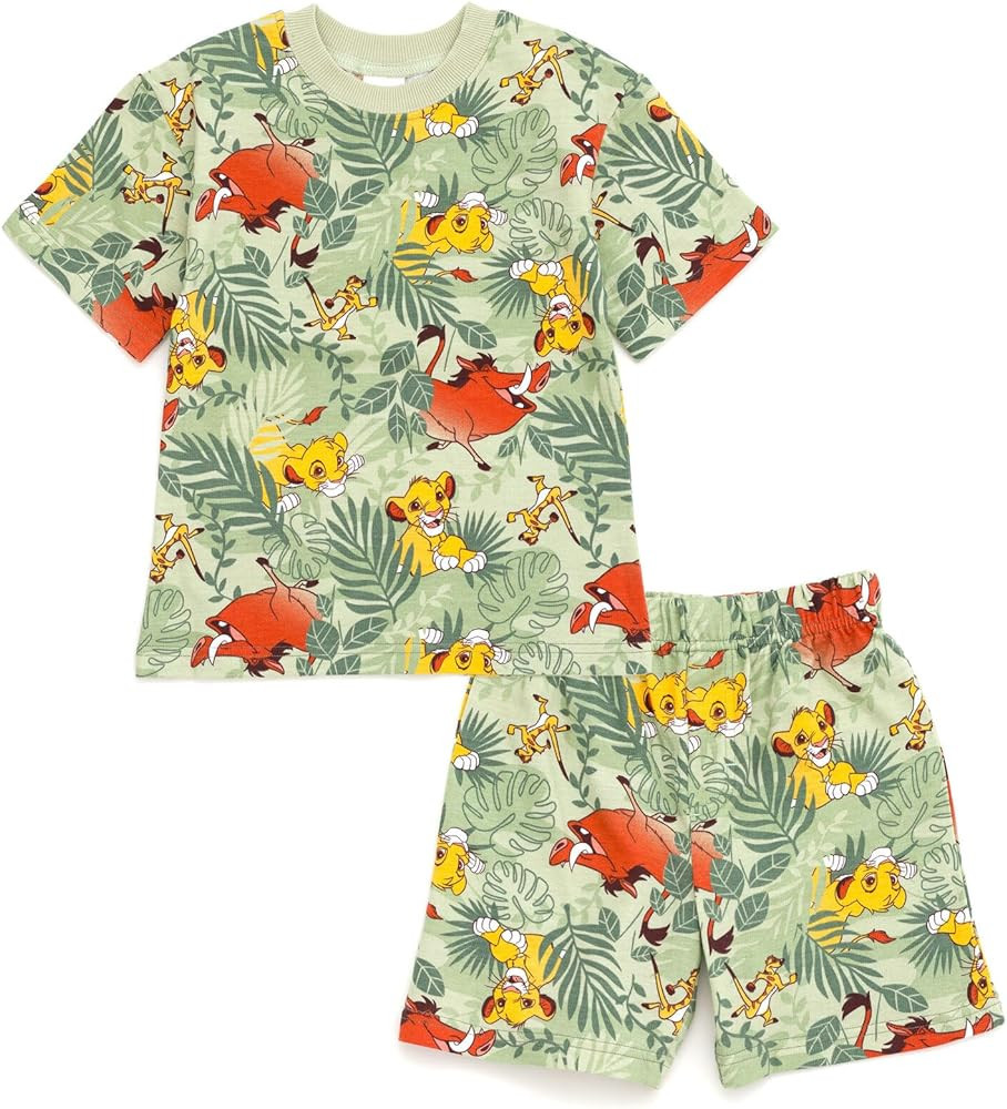 Disney Mickey Mouse Lion King Pixar Toy Story French Terry T-Shirt and Shorts Outfit Set Infant t... | Amazon (US)