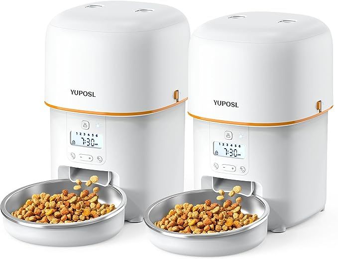 Yuposl Automatic Cat Feeders for 2-2L 2Packs, Over 180-day Battery Life Schedual Timed Pet Feeder... | Amazon (US)