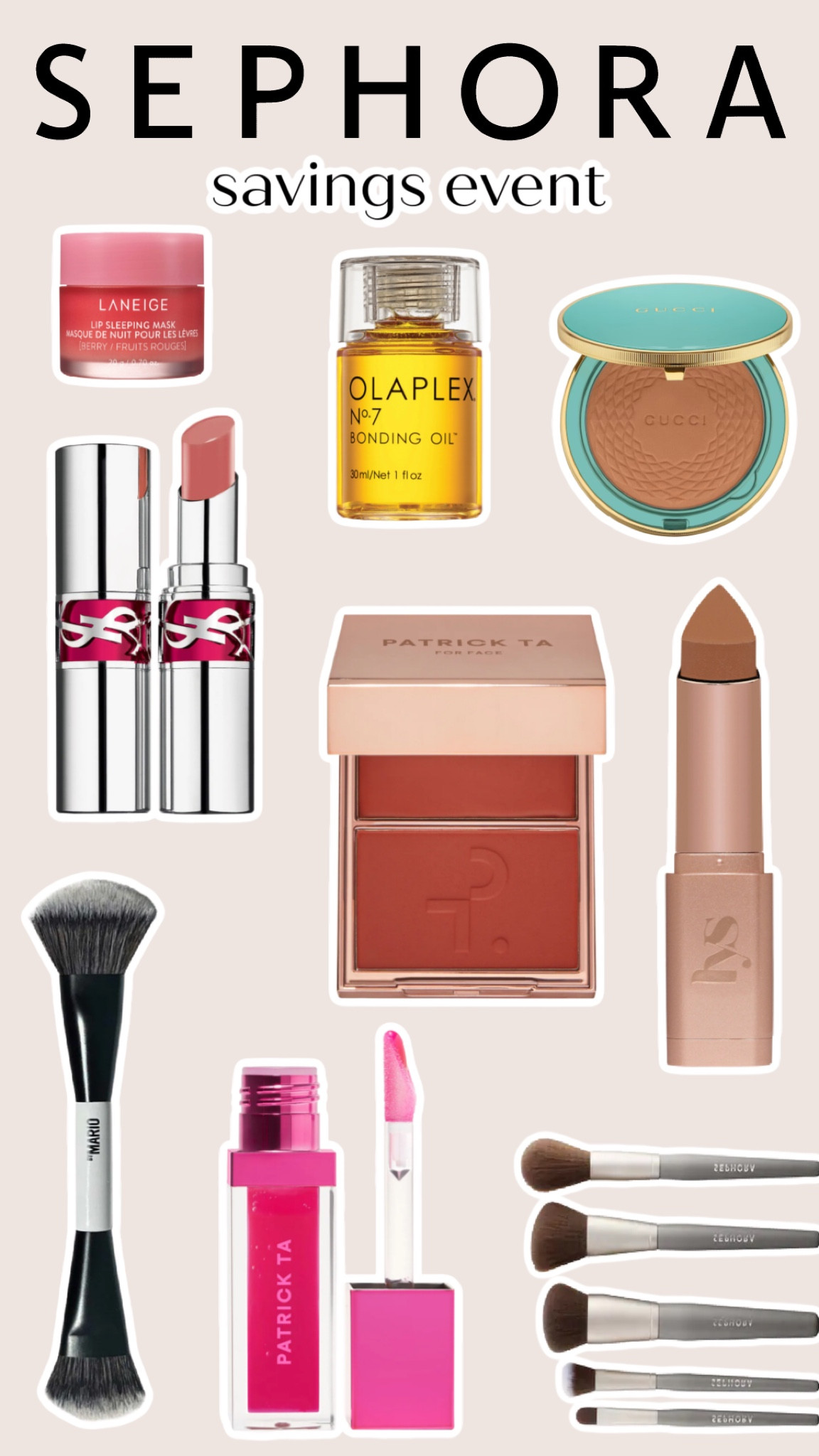 The @Sephora Savings Event is here until November 6th!! The Beauty Insider Program is free to join! Stock up on all your favorite products- the Sephora Collection is also 30% off for all Beauty Insiders! Use code TIMETOSAVE at checkout💋 
All of my shade colors are listed below!!❤️
#Sephorahaul #Sephorapartner 

Gucci Bronzer- Shade 03 
LYS Contour Stick- Harmony
Patrick Ta Plumping Gloss- Headliner 
Patrick Ta Blush Duo- She’s Baked 
Haus Labs Foundation- Light Medium Neutral
YSL Candy Glaze Lip Gloss- Showcasing Nude 
Nara Blush- Orgasm 

#LTKsalealert #LTKHolidaySale #LTKfindsunder50