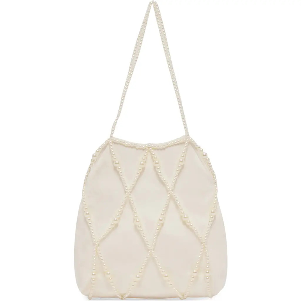 Dolce Vita Faux Pearl Satin Bag in Ivory at Nordstrom | Nordstrom