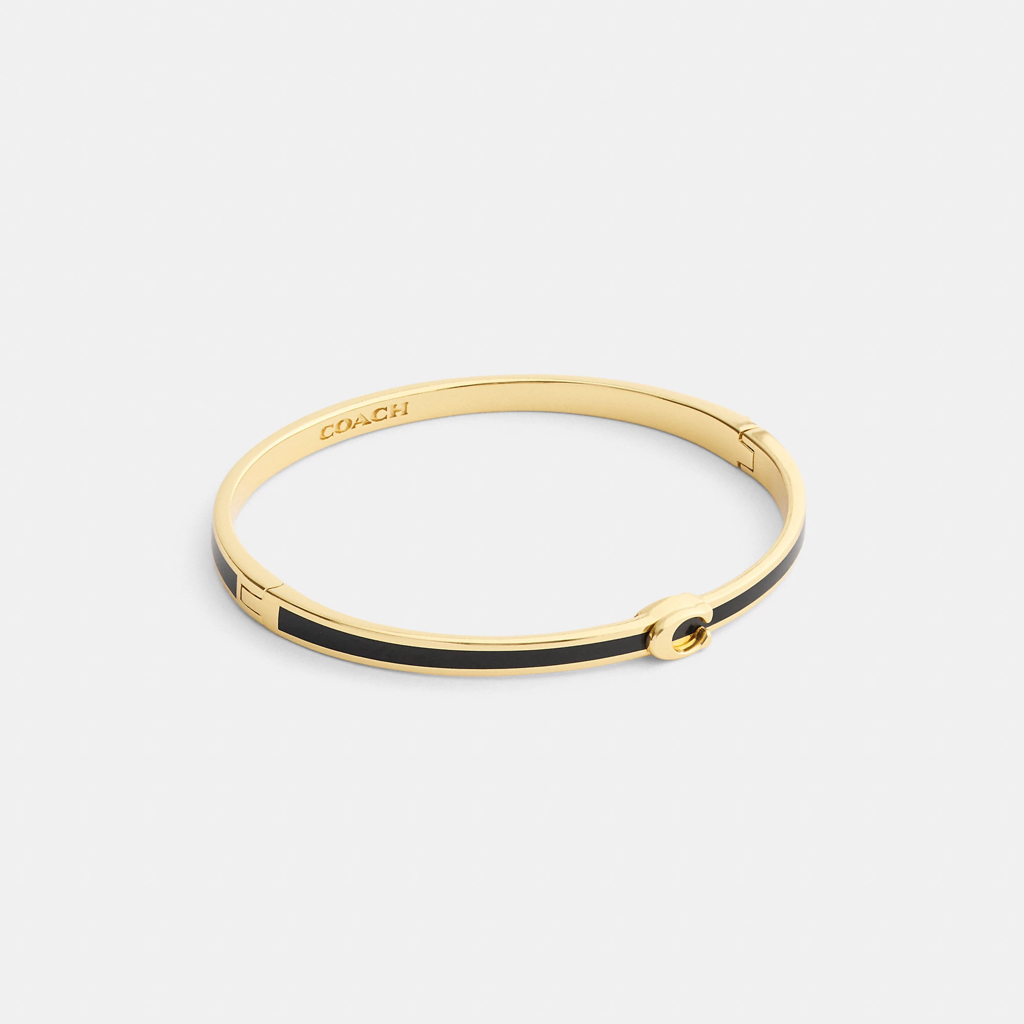 Thin Enamel Signature Hinged Bangle | Coach (US)
