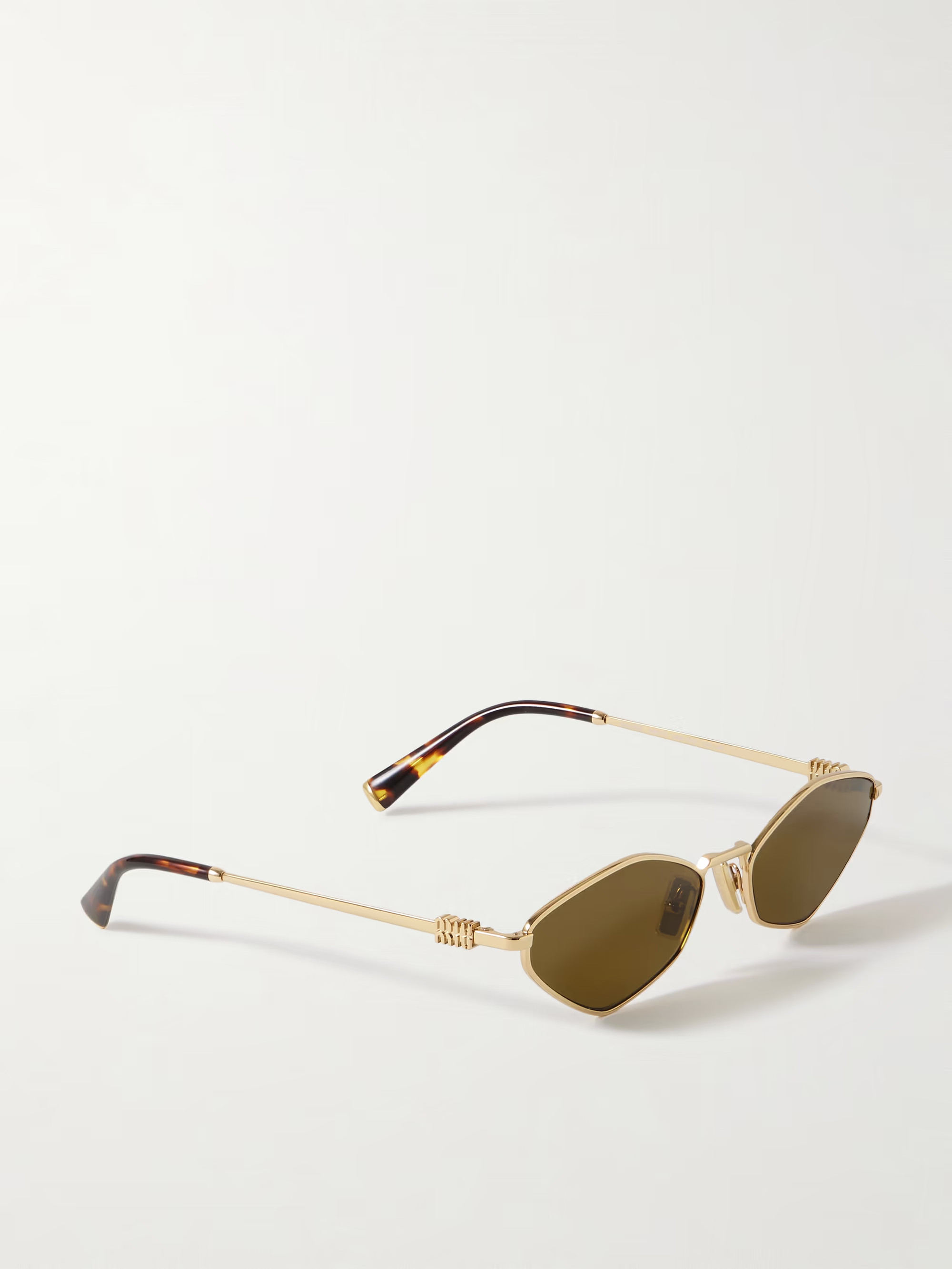 Miu Miu's hexagon-frame sunglasses will make any outfit feel instantly cooler. Made from gold-ton... | NET-A-PORTER (US)