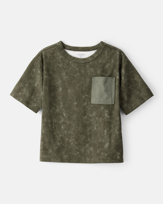 Boys Acid Wash Print Cotton Short-Sleeve Fashion Top - Green | Carter's Inc
