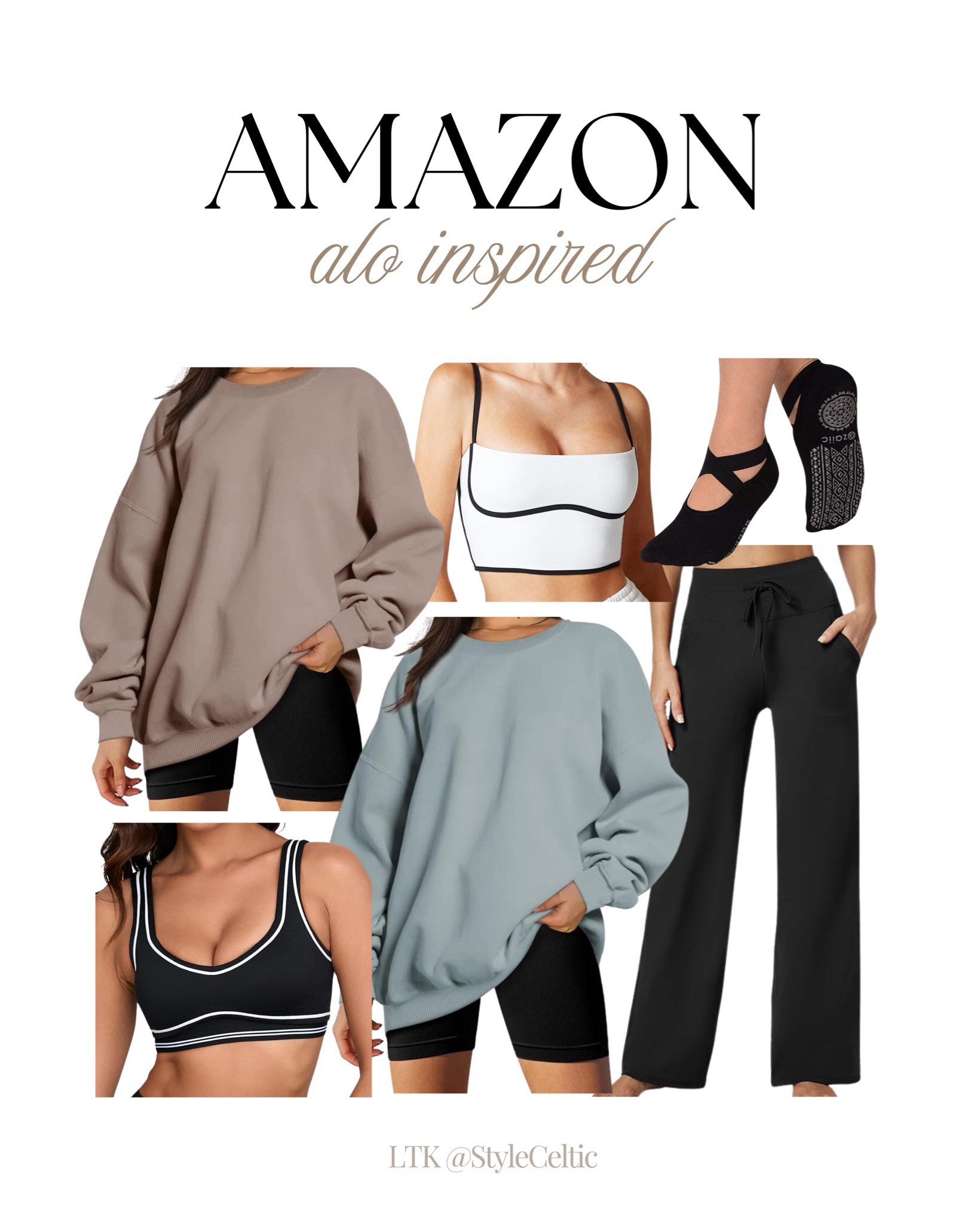 Amazon Alo Inspired Dupes 🤩✨
.
.
Alo dupes, Alo inspired, Amazon fashion, Amazon finds, Amazon sets, activewear, athletic sets, two piece sets, comfy casual, casual sets, winter clothes, workout sets, Pilates outfits, solidcore outfits, barre socks, Alo socks, Pilates socks, grippy socks, Alo sale, Alo sweatshirt, Alo crewnecks, black and white recovery tennis shoes, comfortable shoes, Alo hair ties, Alo scrunchies, Alo claw clip, Alo lettuce trim white socks, gift guide for her, black and white outfits, girlfriend gifts, black and white accessories, winter outfits, travel must haves, airplane outfits, airport outfits, airport style, loungewear, active wear, fitness clothing, lounge clothing

#LTKFindsUnder50 #LTKStyleTip #LTKFitness