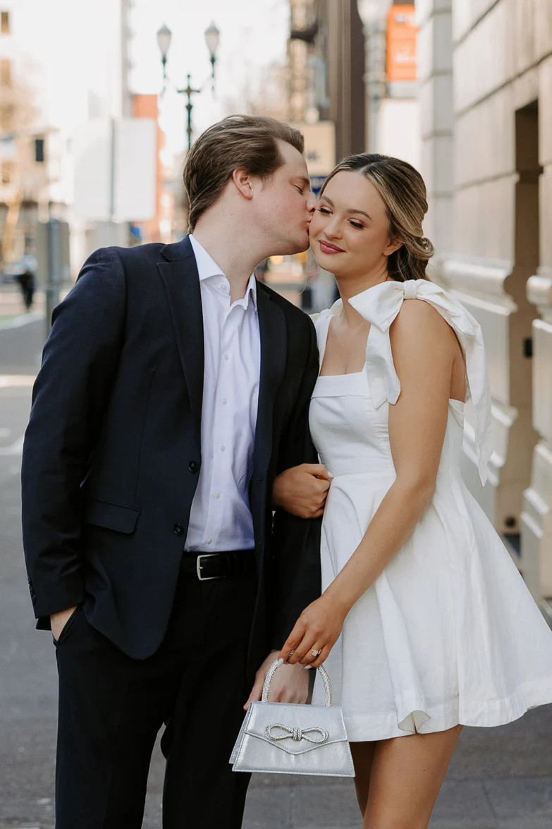 White Shoulder Tie Mini Dress | Fast Shipping | Confête | Confête