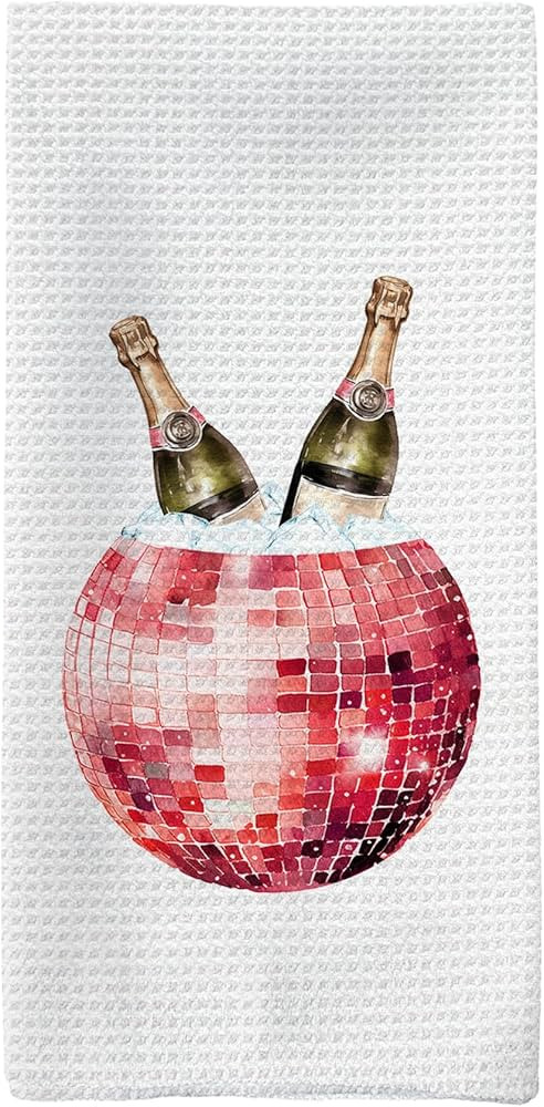 Preppy Trendy Hand Towels, Champagne Disco Ball Kitchen Towels, Retro Dish Towels Dishcloths Tea ... | Amazon (US)