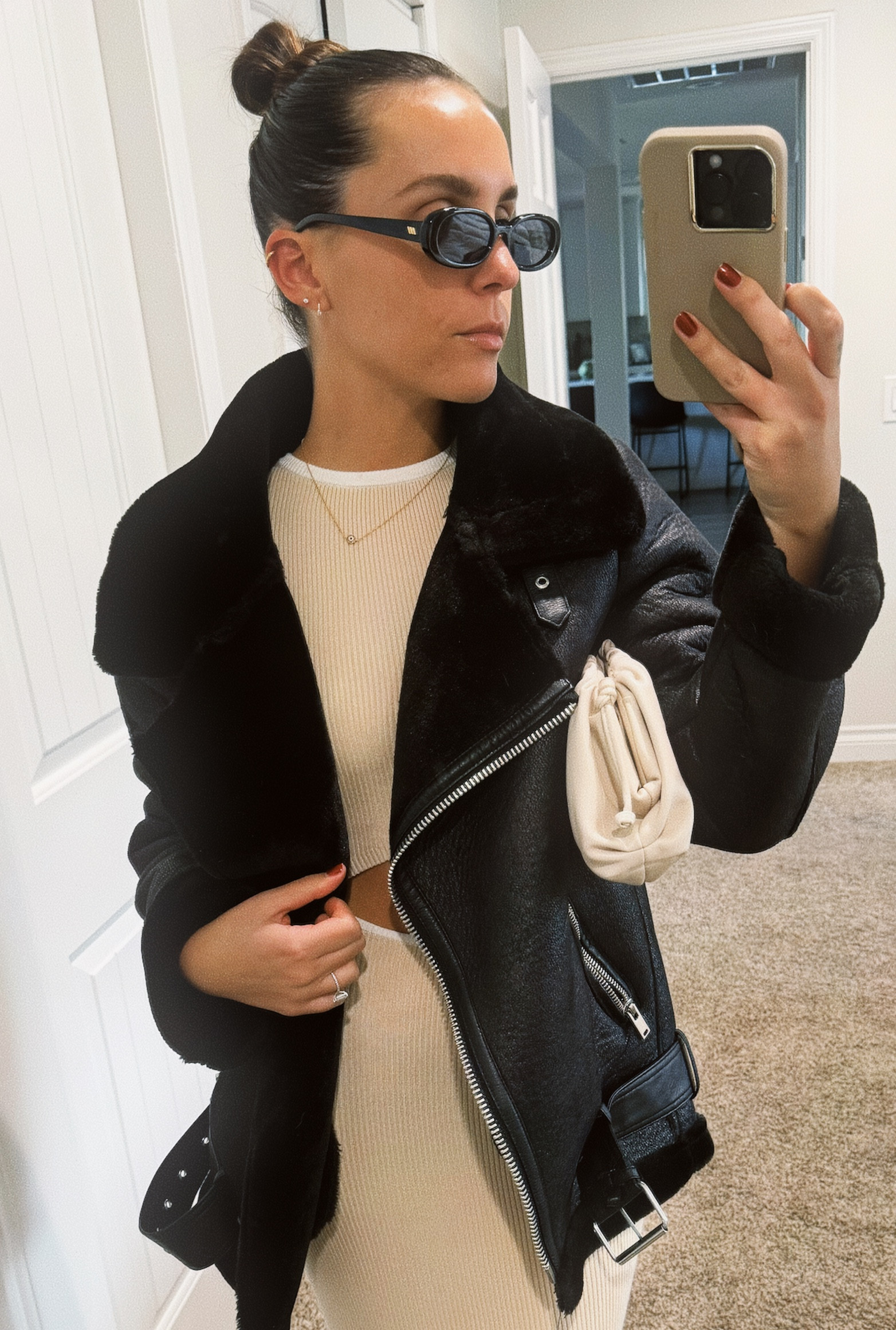 Casual winter OOTD outfit 

Sherpa jacket, leather jacket, oversized jacket, black sunglasses, sweater dress, Amazon find, Amazon clothing 

#LTKfindsunder50 #LTKstyletip #LTKfindsunder100