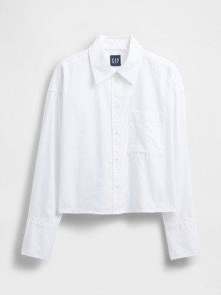 Organic Cotton Straight-Hem Crop Shirt | Gap (US)