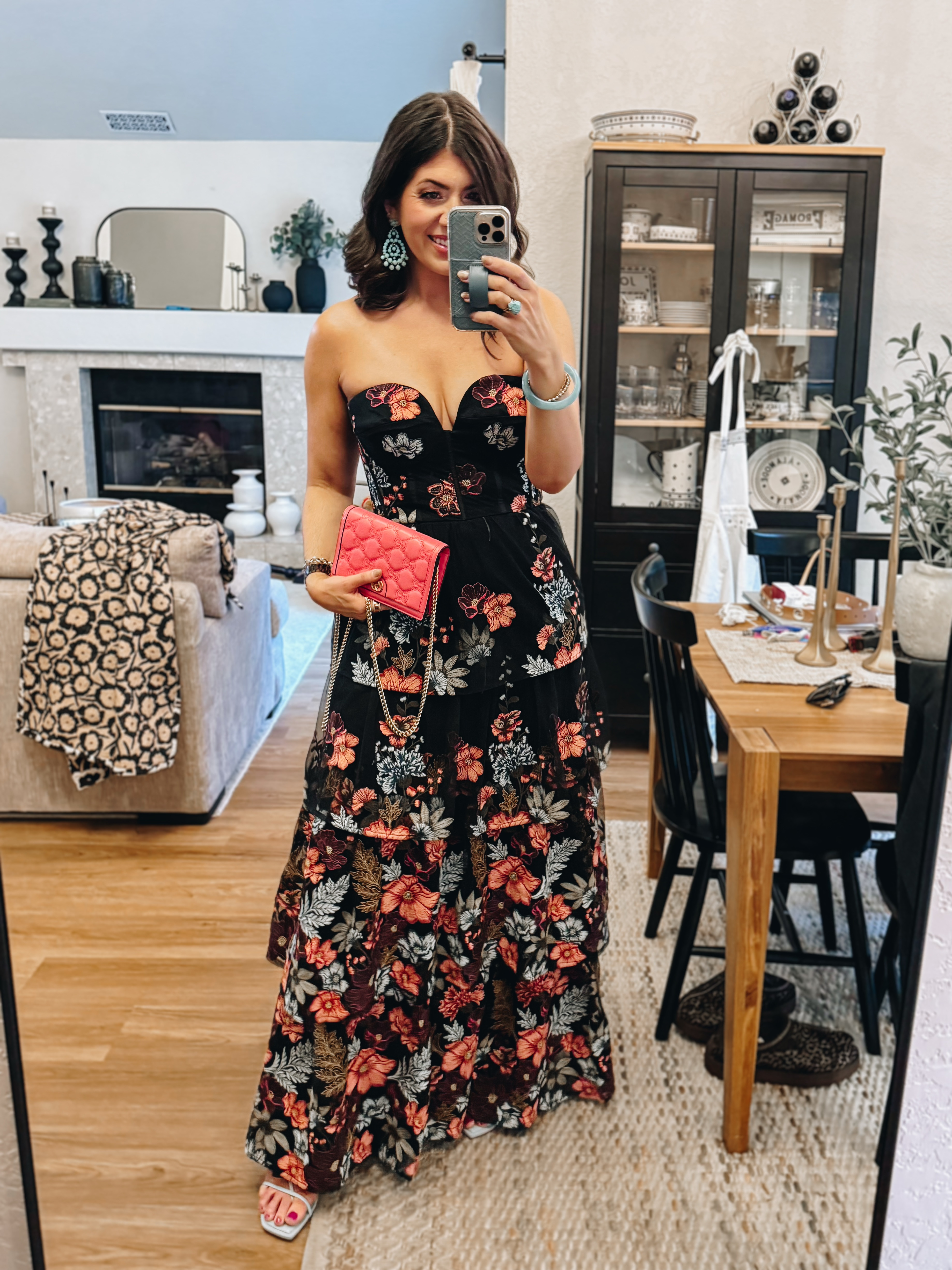 In a medium floral corset dress 

#LTKOver40 #LTKMidsize #LTKWedding