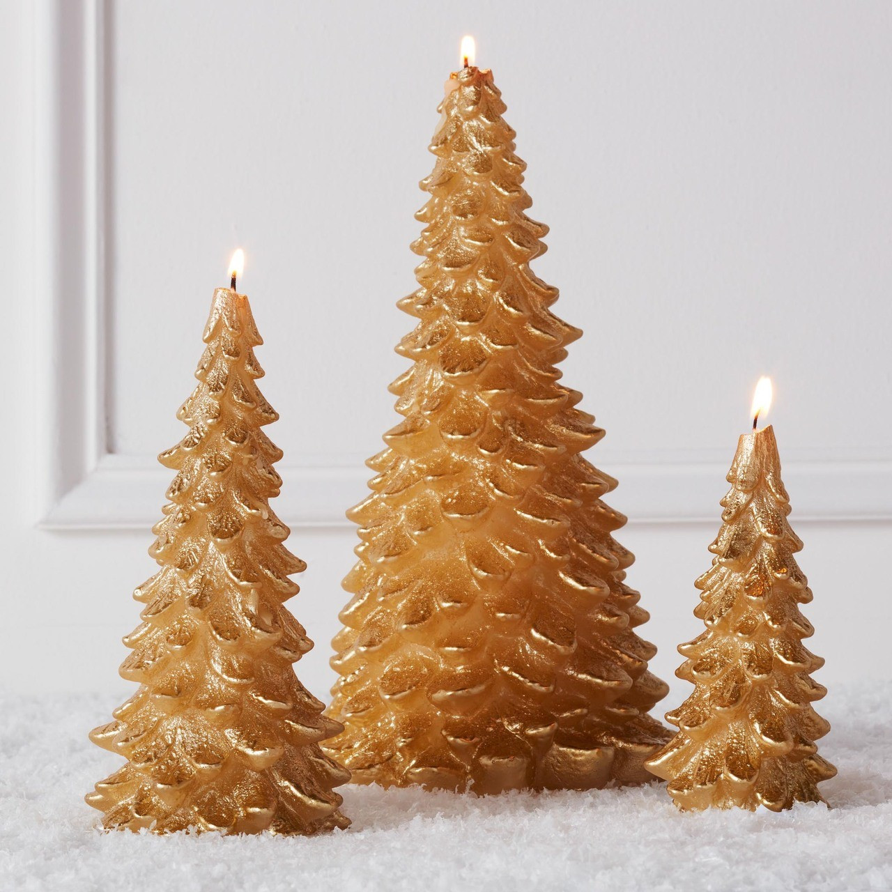 Carved Christmas Tree Candle - Gold | Zgallerie | Z Gallerie