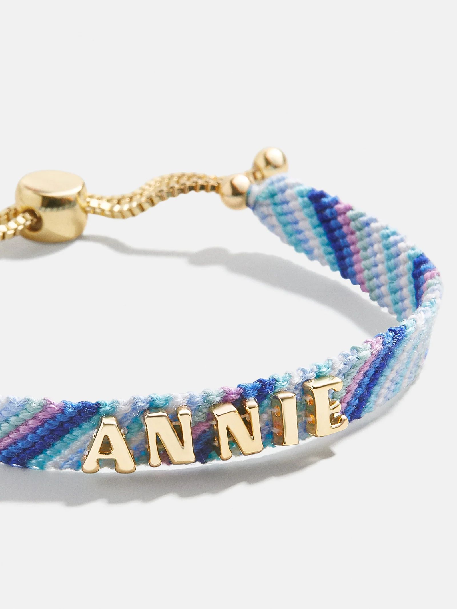 Kids' Custom Woven Friendship Bracelet - Blue Ombre Stripe | BaubleBar (US)