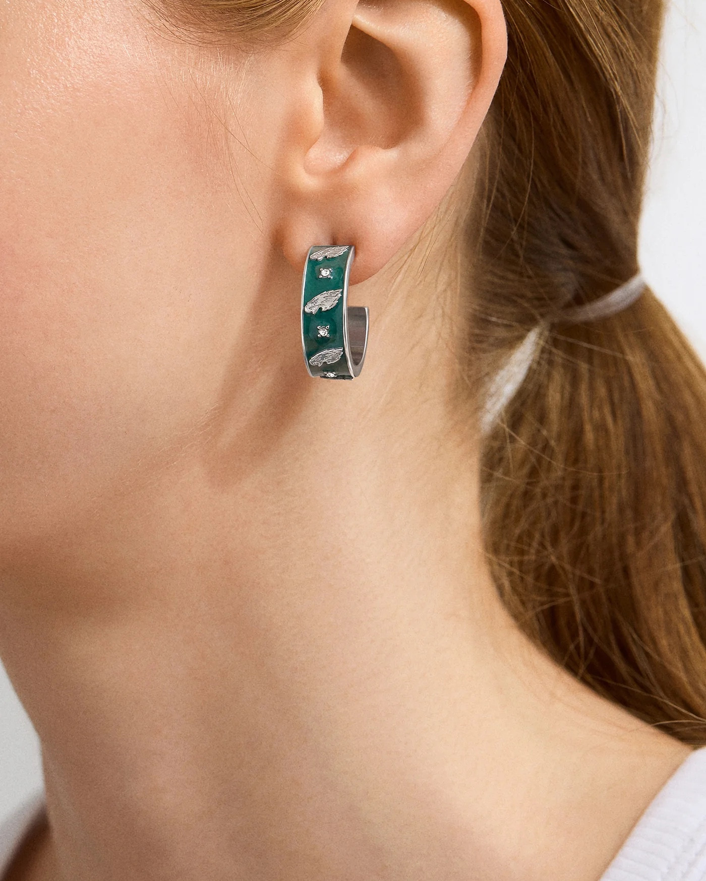 Eagles Hoop Earrings 
#Superbowl #FootballJewelry 

#LTKStyleTip #LTKWatchNow #LTKFindsUnder50