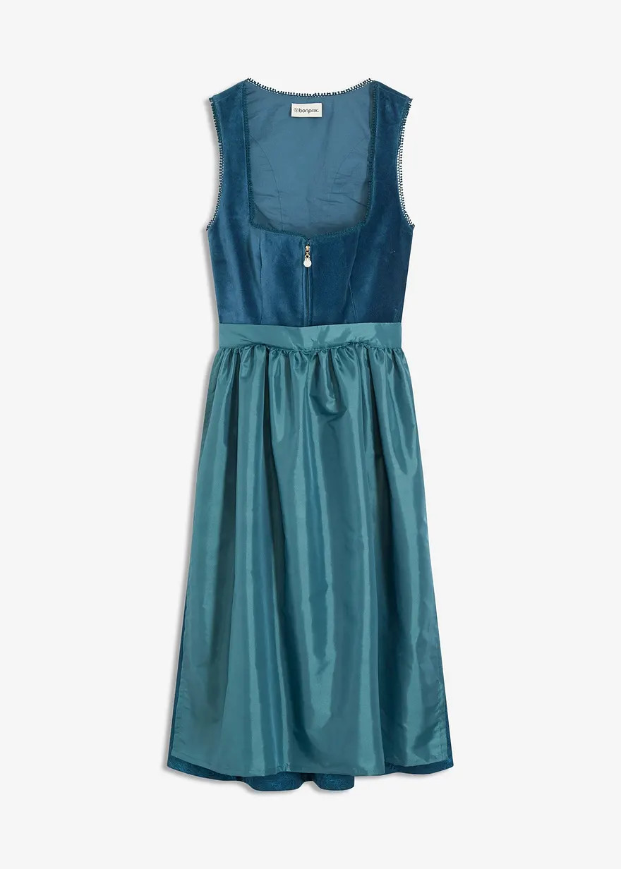 traditionelles Dirndl mit hochwertigen Samtmieder und changierender Sch\u00fcrze. Der Rock ist mi... | Bonprix DE