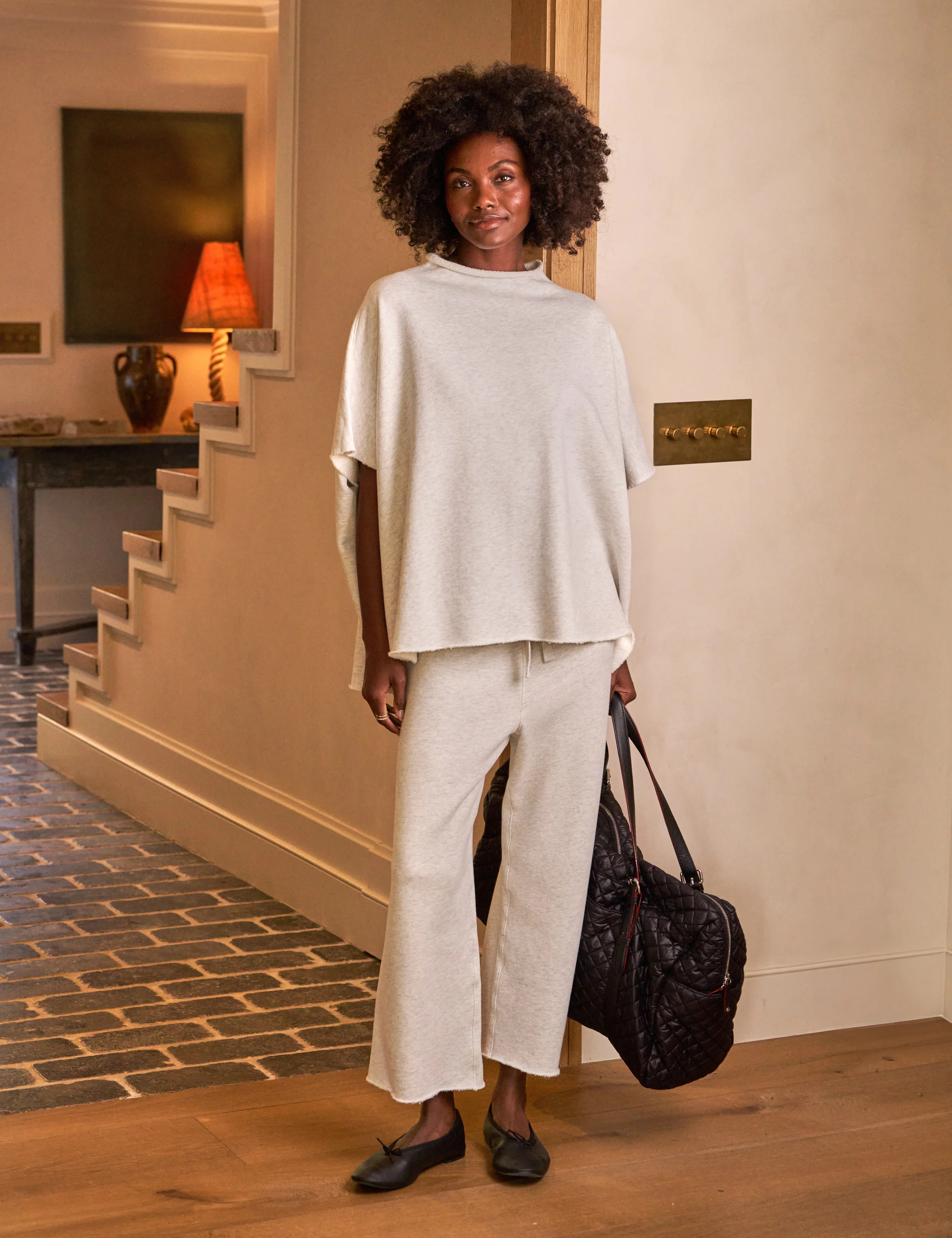 MALIBU TRAVEL SET Heather White Melange | Frank & Eileen