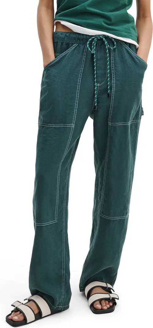 rag & bone Atlas Linen Drawstring Carpenter Pants | Nordstrom | Nordstrom
