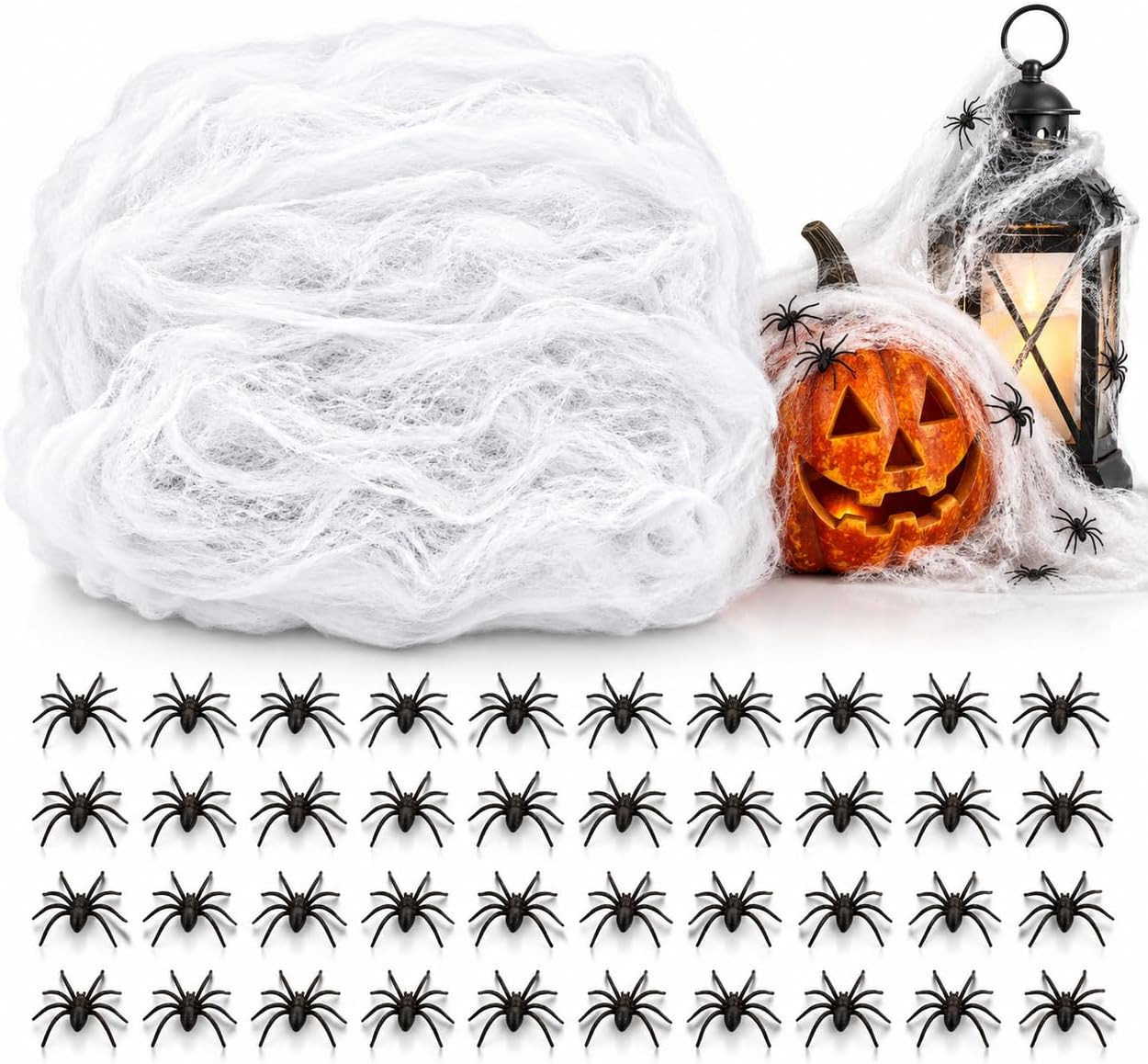 Halloween Deko Spinnennetz, 100g Spinnennetz 30St Plastik Spinnen | Amazon (DE)