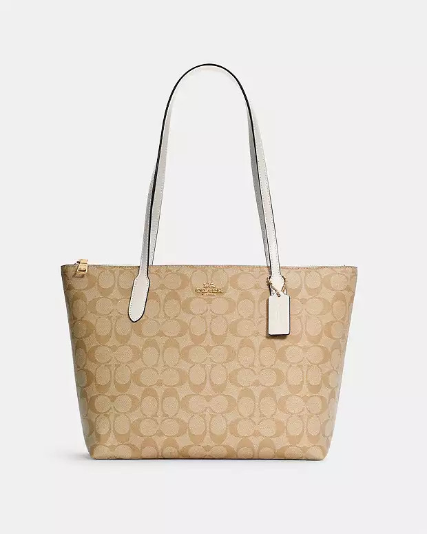 Zip Top Tote In Signature Canvas | Coach Outlet US