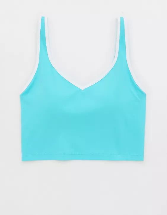 OFFLINE By Aerie Real Me Low Key Longline Sports Bra | American Eagle Outfitters (US & CA)