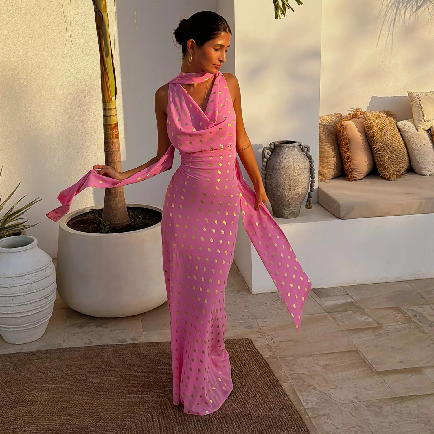 Pink Sophie Dress with Gold Fleck | Never Fully Dressed (UK & IE)