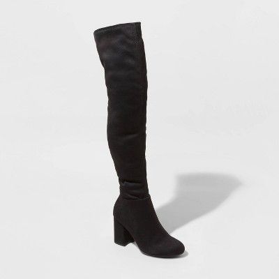 Women's Tonya Microsuede Heeled Fashion Boots - A New Day™ | Target