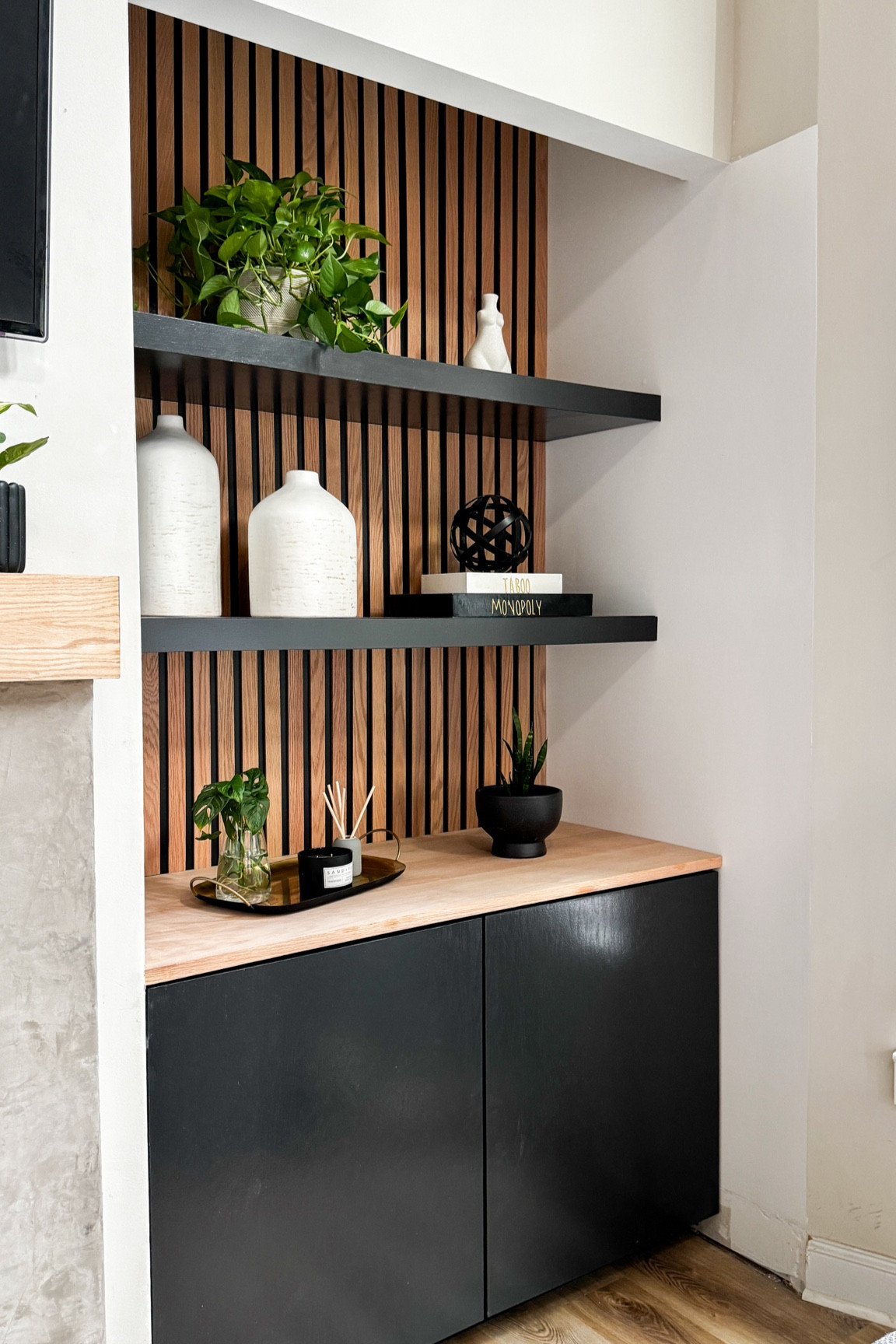 Slat wall built in decor 

#LTKFindsUnder50 #LTKHome #LTKSaleAlert