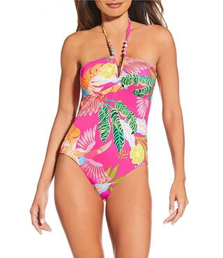 Rainforest Jungle V-Wire Bandeau One Piece Swimsuit | Dillard's