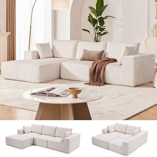 108” Modular Sectional Sofa, Cloud Sectional Couch with Deep Seat, Modern Modular L-Shape Sofa ... | Amazon (US)