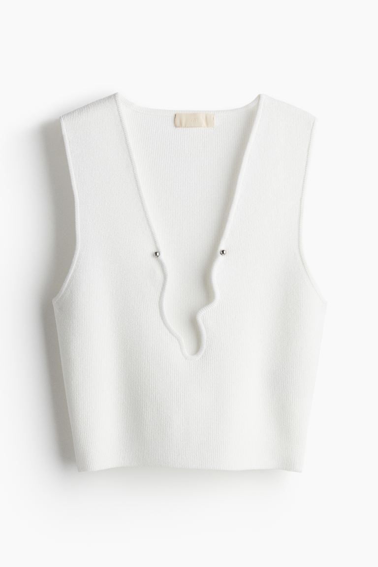 Asymmetric-neck vest top | H&M (UK, MY, IN, SG, PH, TW, HK)