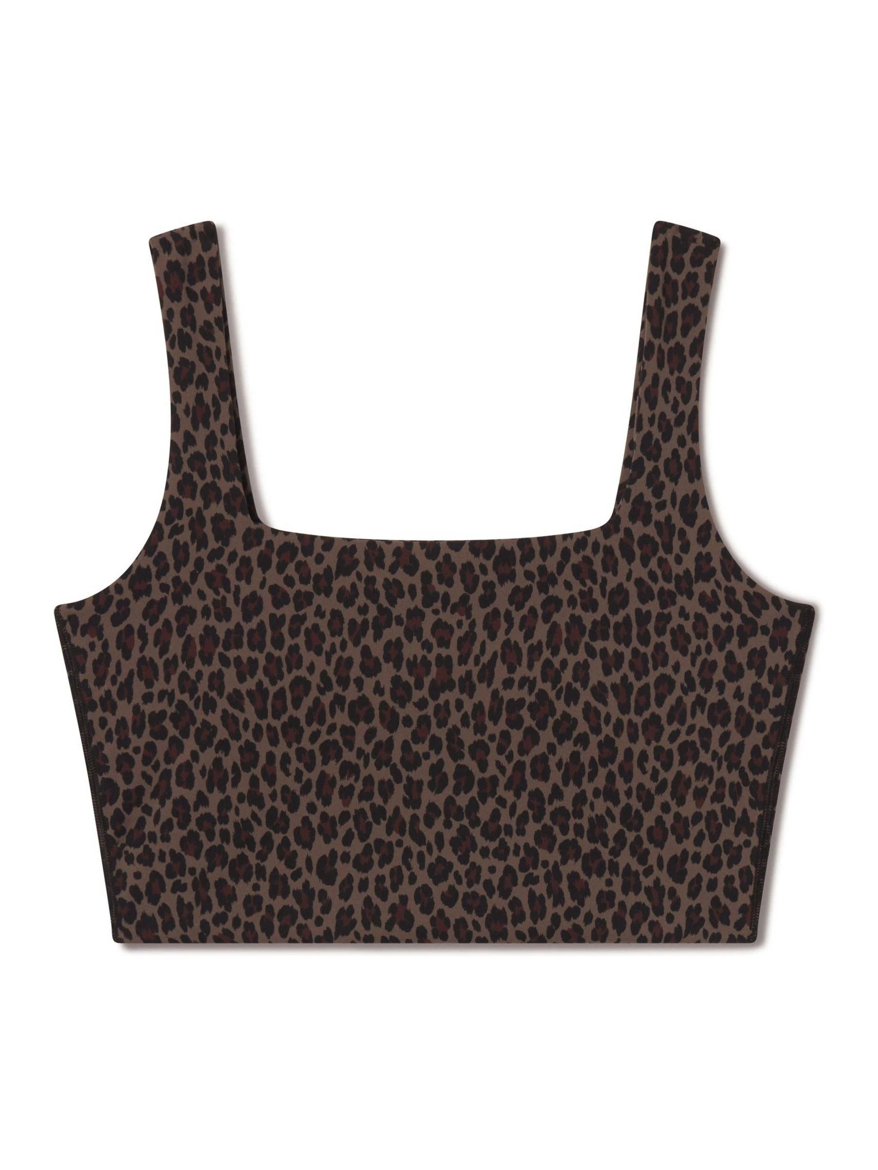 Spanx SPANX Leopard Get Moving Printed Crop Top With Shelf Bra | Next US