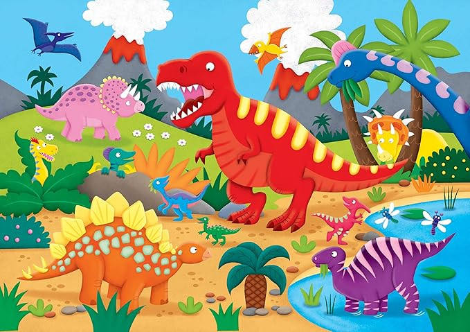 Peter Pauper Press Dinosaurs Kids' Floor Puzzle (48 Pieces) (36 inches Wide x 24 inches high) | Amazon (US)