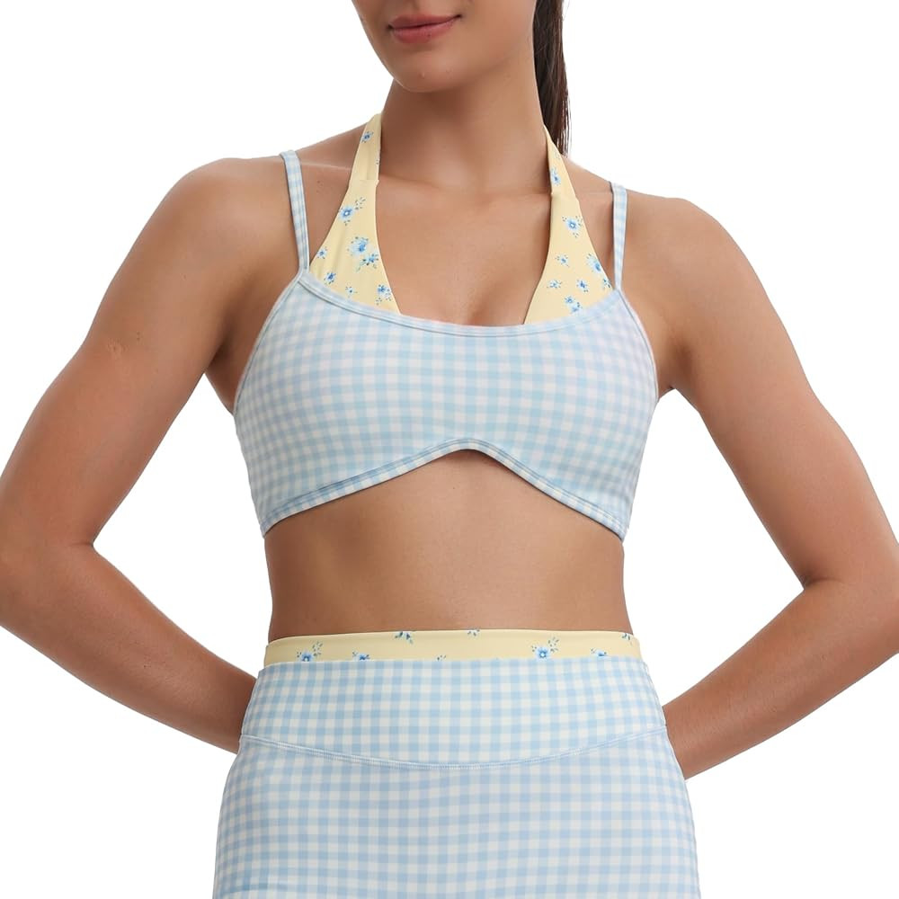 Aoxjox Dual Core Halter Sports Bras | Amazon (US)