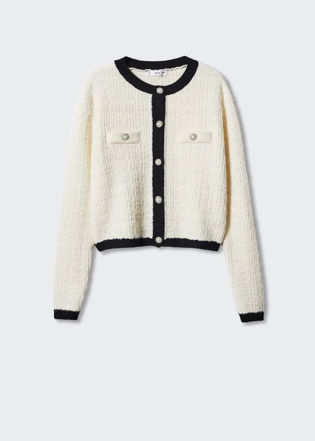 Pocket tweed cardigan | MANGO (US)
