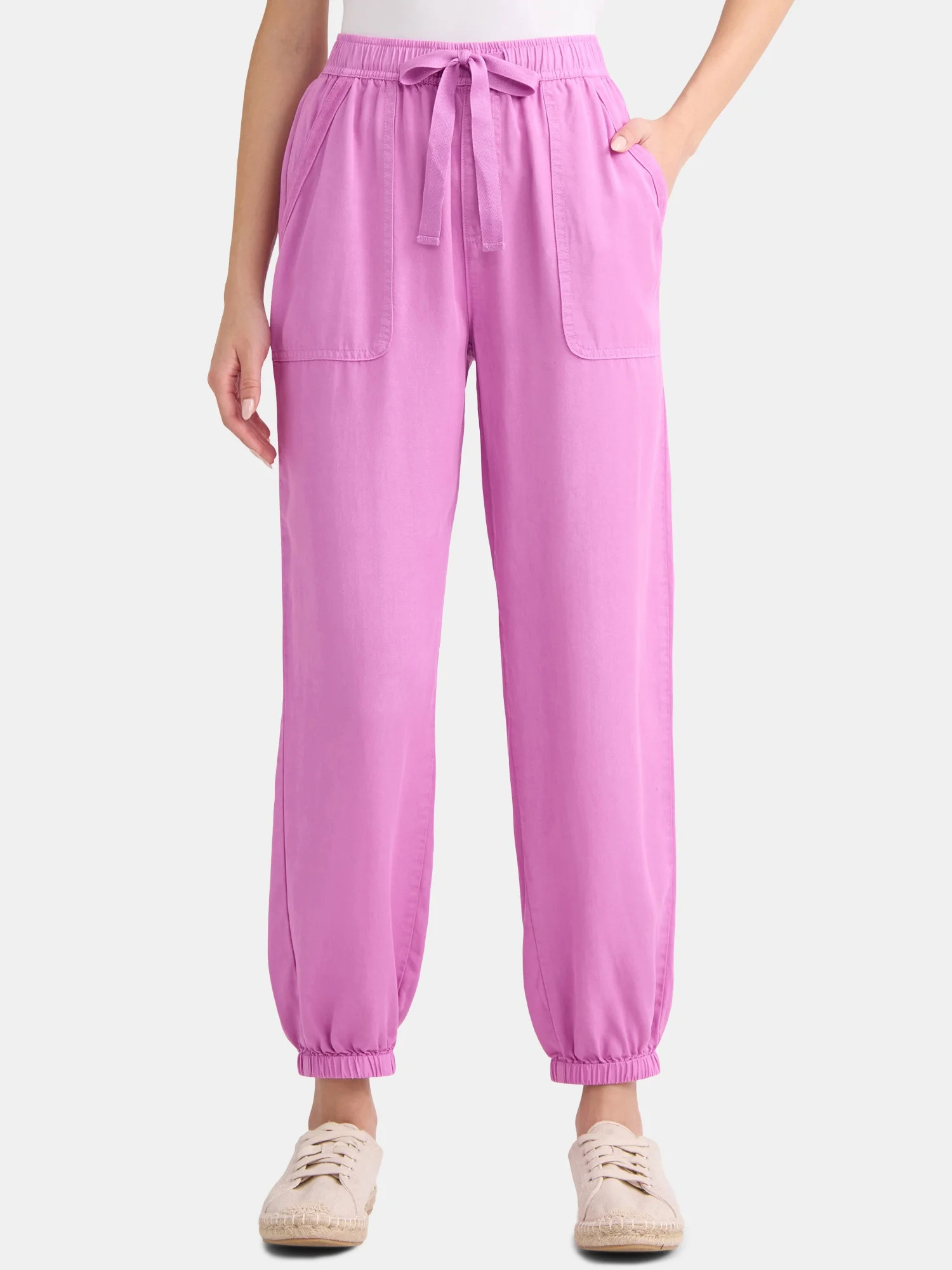 Time and Tru Women's High Rise Parachute Joggers, 28” Inseam, Sizes XS-XXXL | Walmart (US)