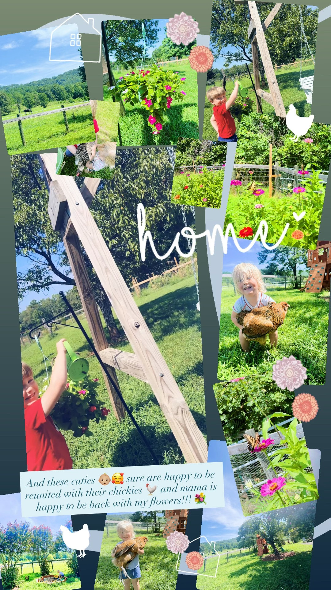 And these cuties 👶🏼🥰 sure are happy to be reunited with their chickies 🐓 and mama is happy to be back with my flowers!!! 💐