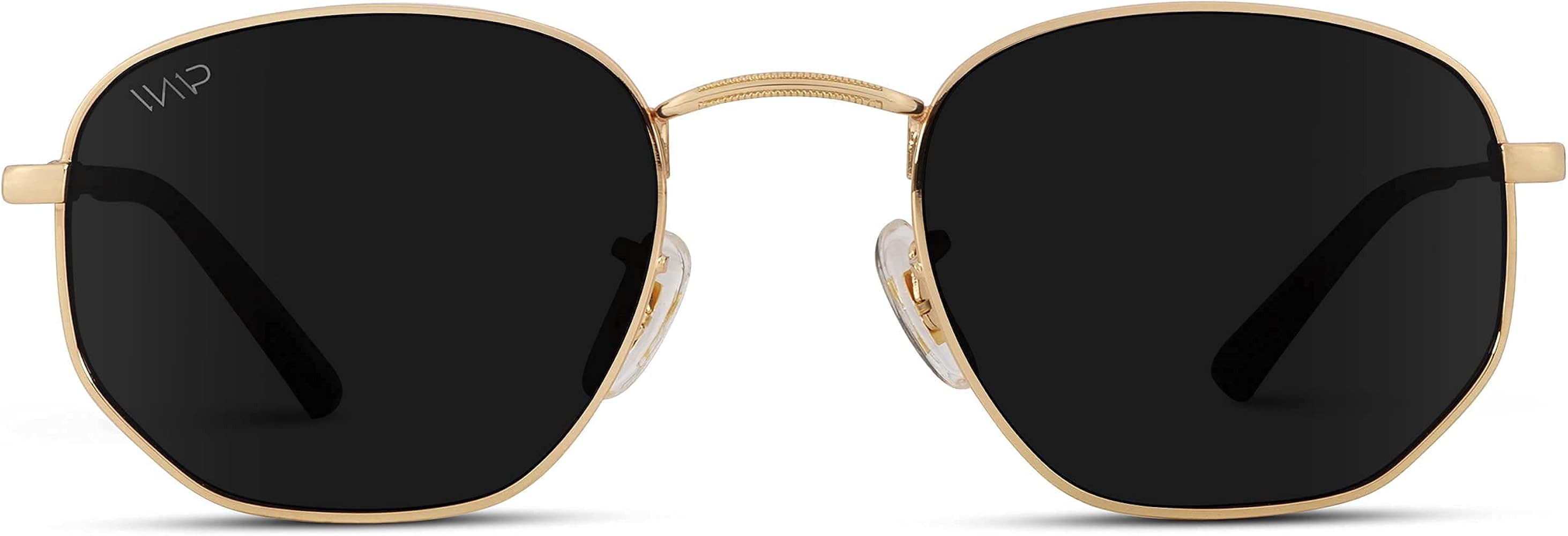 WearMe Pro - Geometric Round Gold Frame Retro Polarized Sunglasses | Amazon (US)