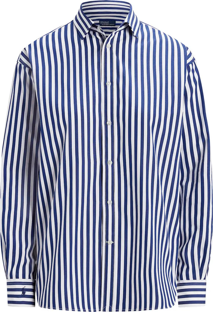 Stripe Relaxed Fit Cotton Button-Up Shirt | Nordstrom