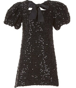 GB Social Big Girls Sequined Tweed Bow Neck Dress | Dillard's | Dillard's