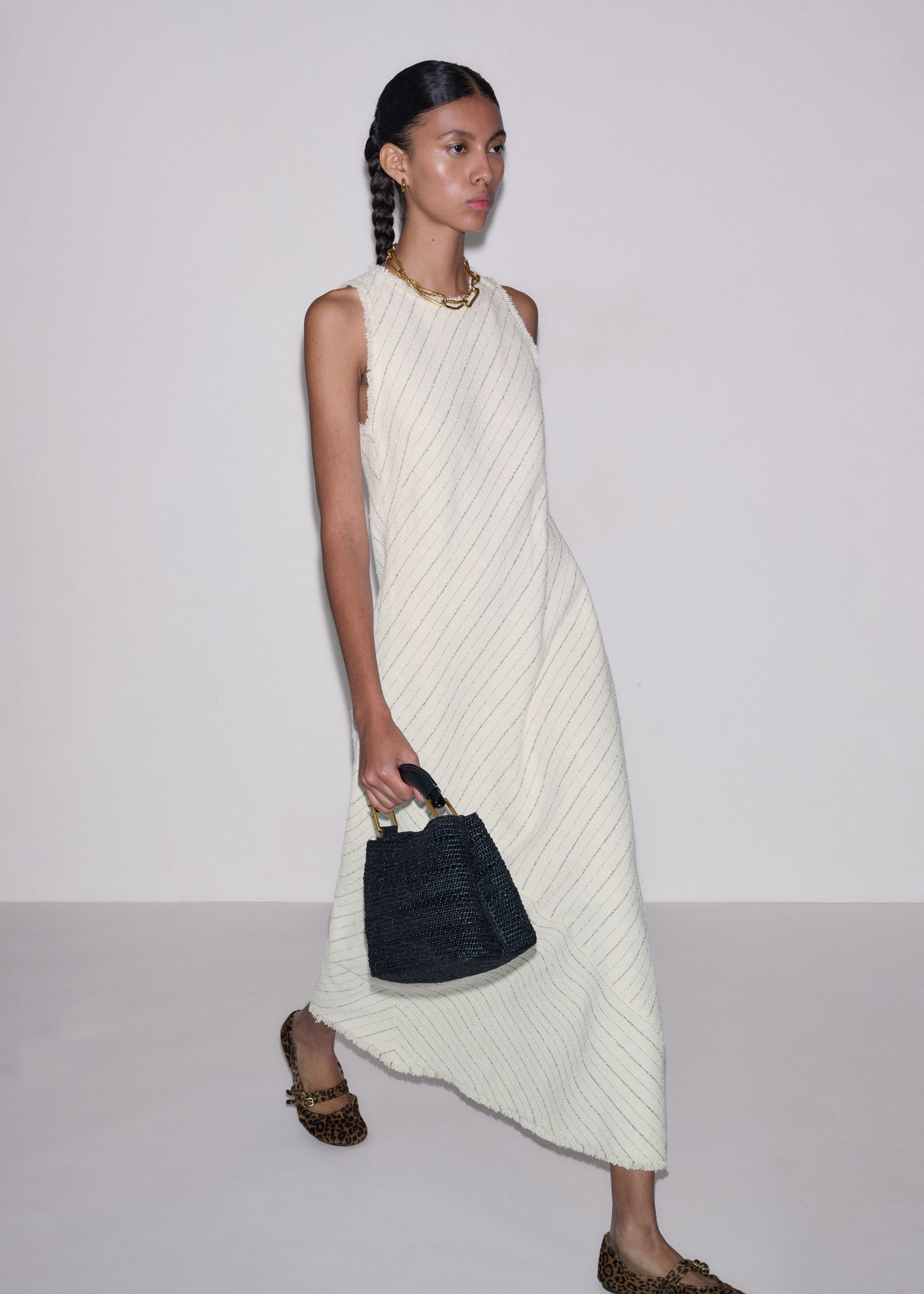 Bias Cut Maxi Dress Italian Tweed | ME+EM Global (Excluding US)