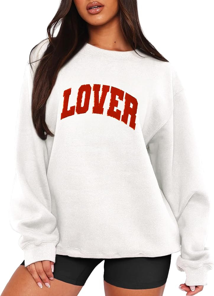 MAPICK Valentine Sweatshirts for Women Lover Glitter Patch Pullover Sweaters Long Sleeve Oversize... | Amazon (US)