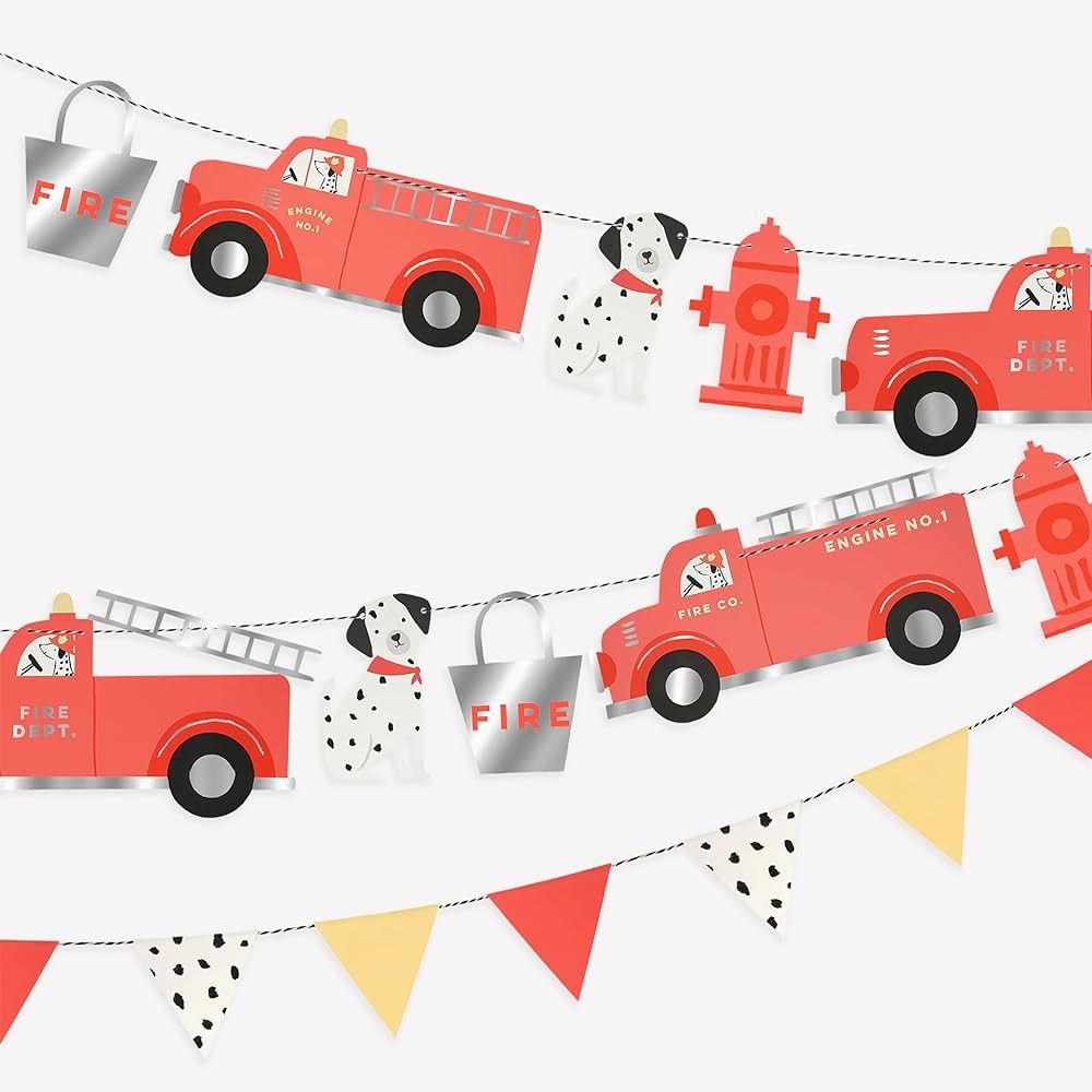 Meri Meri Fire Truck Kids Birthday Party Garland (Pack of 1) | Amazon (US)
