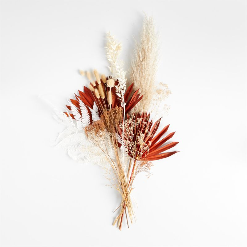 White Fern and Rust Palm Dried Bouquet 26" + Reviews | Crate & Barrel | Crate & Barrel