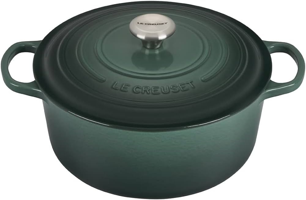 Le Creuset 5 1/2 Qt. Signature Round French Oven w/Additional Engraved Personalized Stainless Ste... | Amazon (US)
