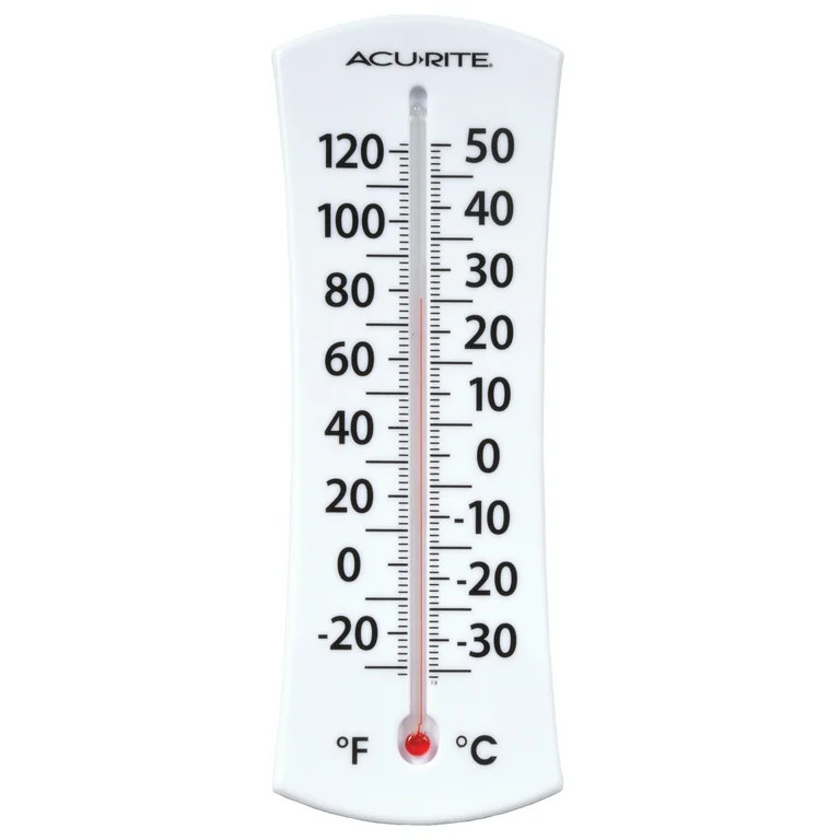 AcuRite 8" White Analog Thermometer with Easy to Read Numbers 8" x 2" x 0.62" | Walmart (US)