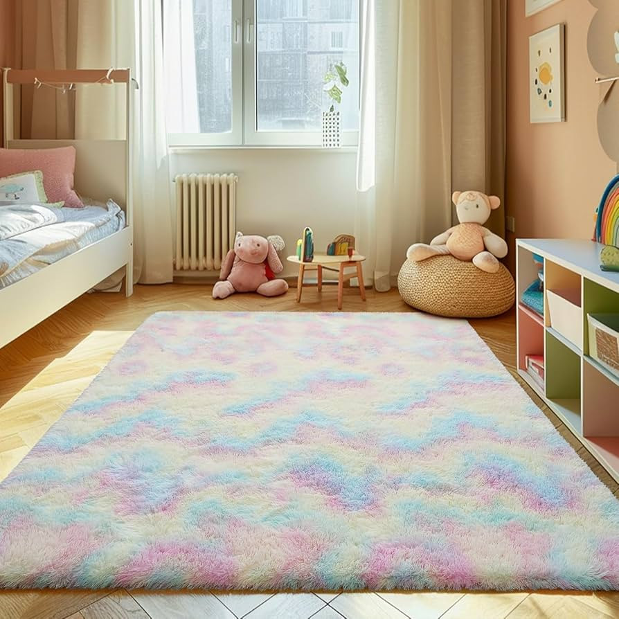 6x9 Fluffy Area Rug for Living Room,Shag Area Rugs for Bedroom,Soft Fuzzy Rug Non-Shedding Indoor... | Amazon (US)