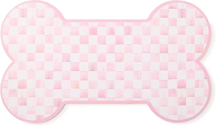 MACKENZIE-CHILDS Pup Placemat, Cute Pet Food Mat for Dog Bowls and Cat Bowls, Pink-and-White Rosy... | Amazon (US)