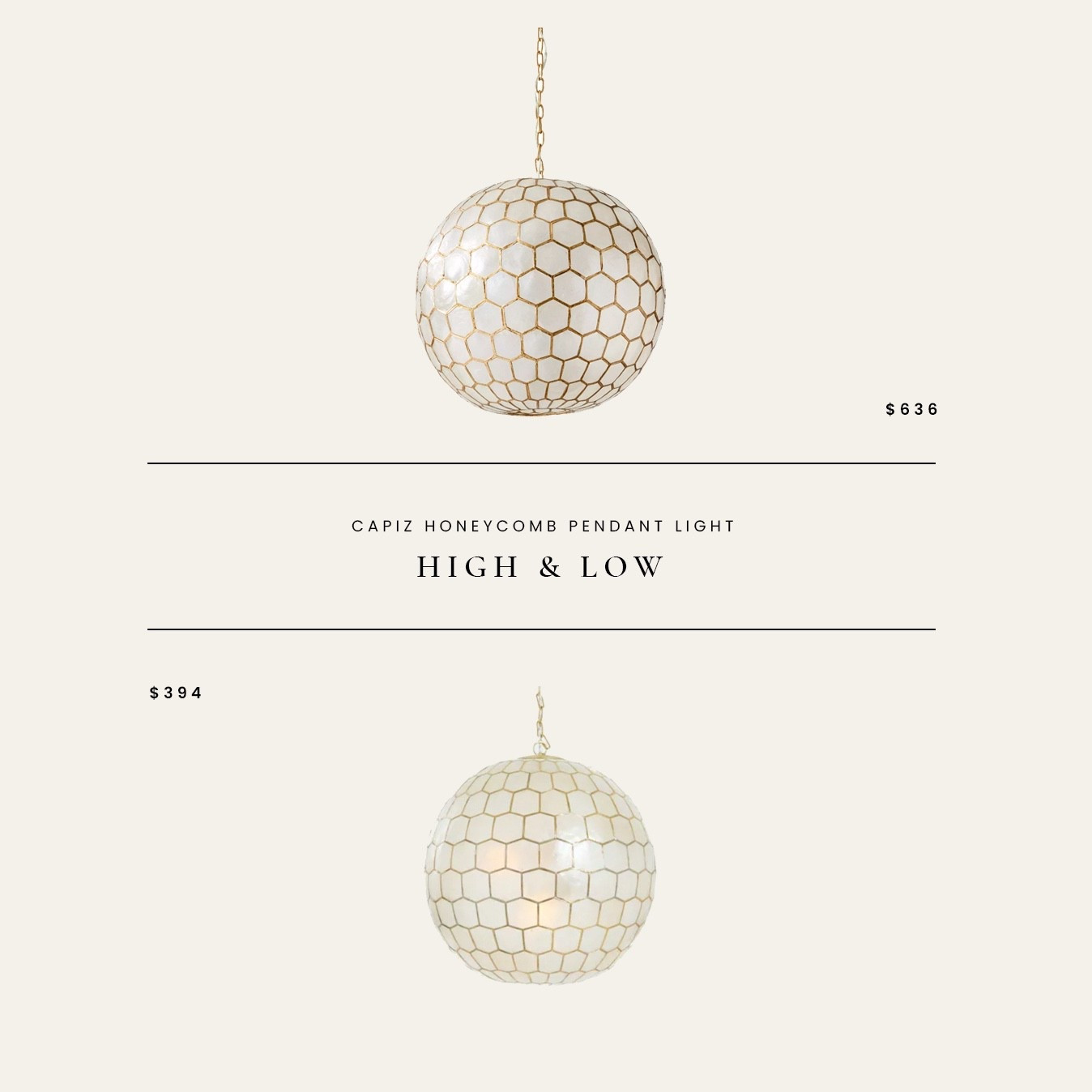 High / Low : Capiz Honeycomb Pendant Light 

#LTKHome