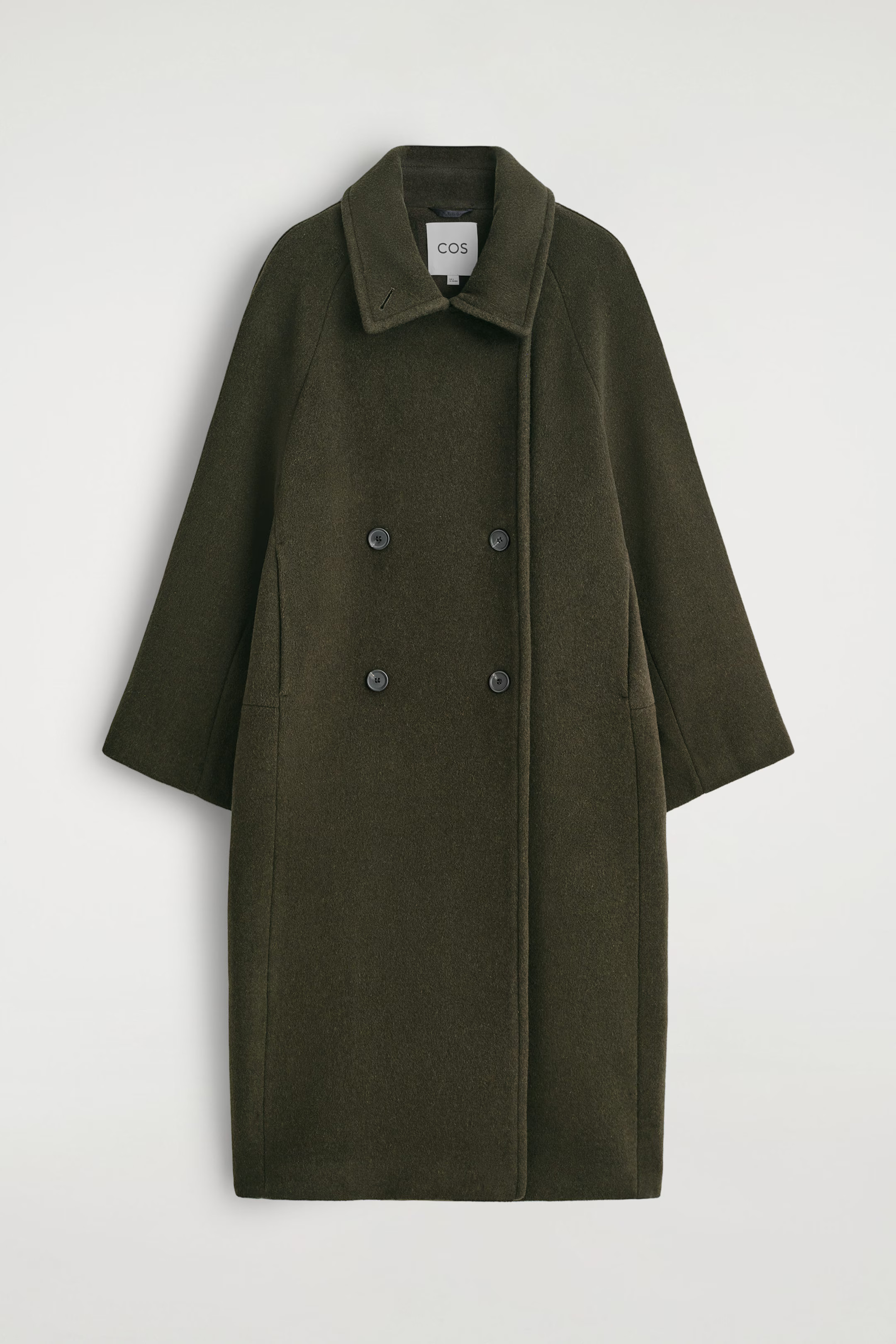 OVERSIZED DOUBLE-BREASTED WOOL COAT - DARK GREEN | COS | COS UK